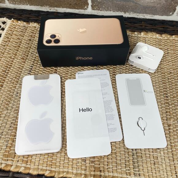 Apple Earpods & BOX ONLY for Apple iPhone 11 Pro Max 512GB Gold (Rose) - Picture 10 of 10